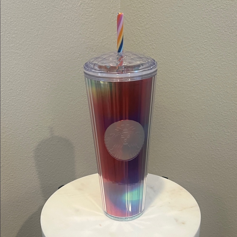 Starbucks Rainbow Tumbler with Straw